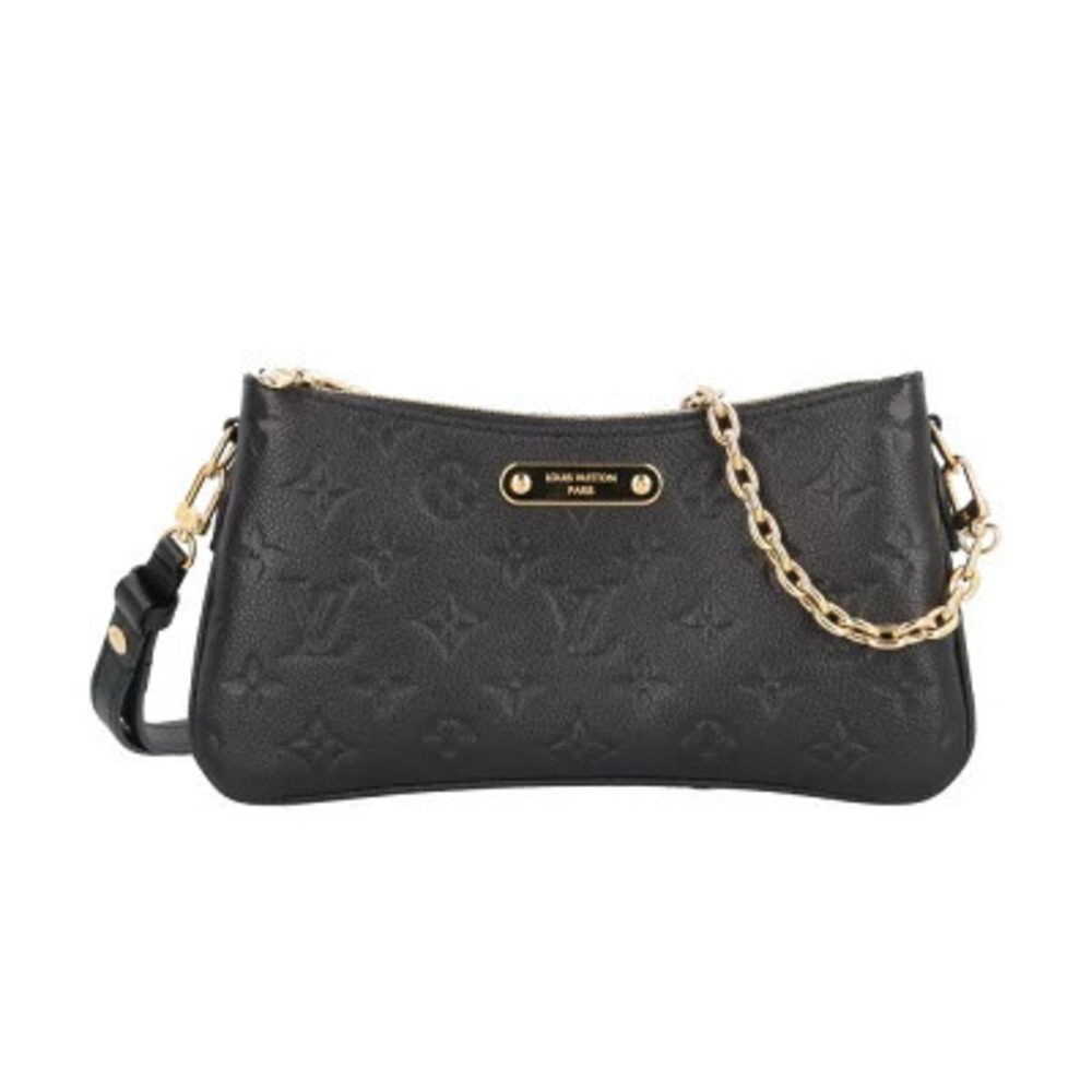 Louis Vuitton Pochette Rive Monogram Empreinte Shoulder Bag Black